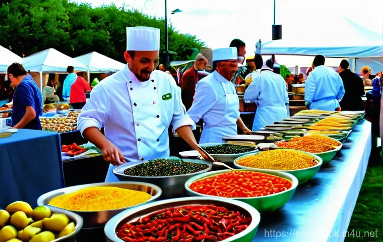 다문화 요리사 관련 대외 활동 - Prompt 1: Fusion Feast at a Global Gastronomy Festival** 다문화 요리사 관련 대외 활동 - Prompt 1: Fusion Feast at a Global Gastronomy Festival**