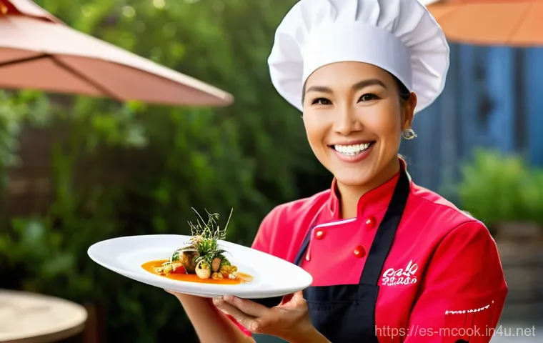 다문화 요리사로서의 커리어 전망 - **Prompt:** A dynamic, wide-angle shot capturing an adult multicultural chef, possibly of Latin Amer... 다문화 요리사로서의 커리어 전망 - **Prompt:** A dynamic, wide-angle shot capturing an adult multicultural chef, possibly of Latin Amer...