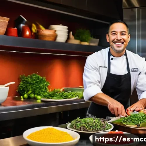 Home 23 다문화 요리사 필수 조리 기법 - **Multicultural Fusion Chef in Action**
A vibrant, dynamic shot of a skilled chef, appearing to ...