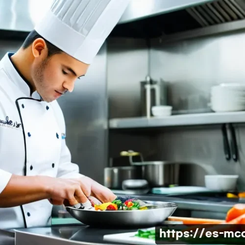 Home 22 다문화 요리사 면접 준비 전략 - **Prompt:** A skilled, diverse chef in a professional, modern kitchen. The chef, wearing a clean, wh...